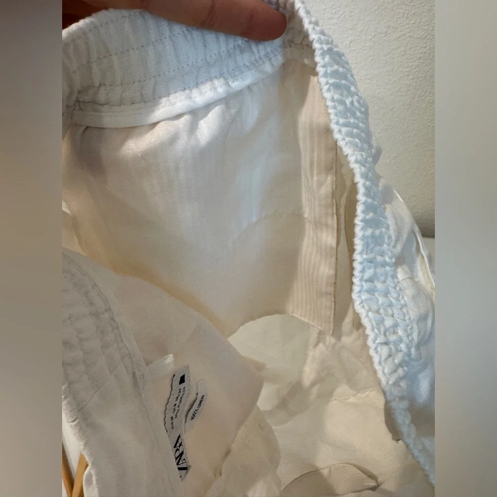 Zara White Linen Trousers